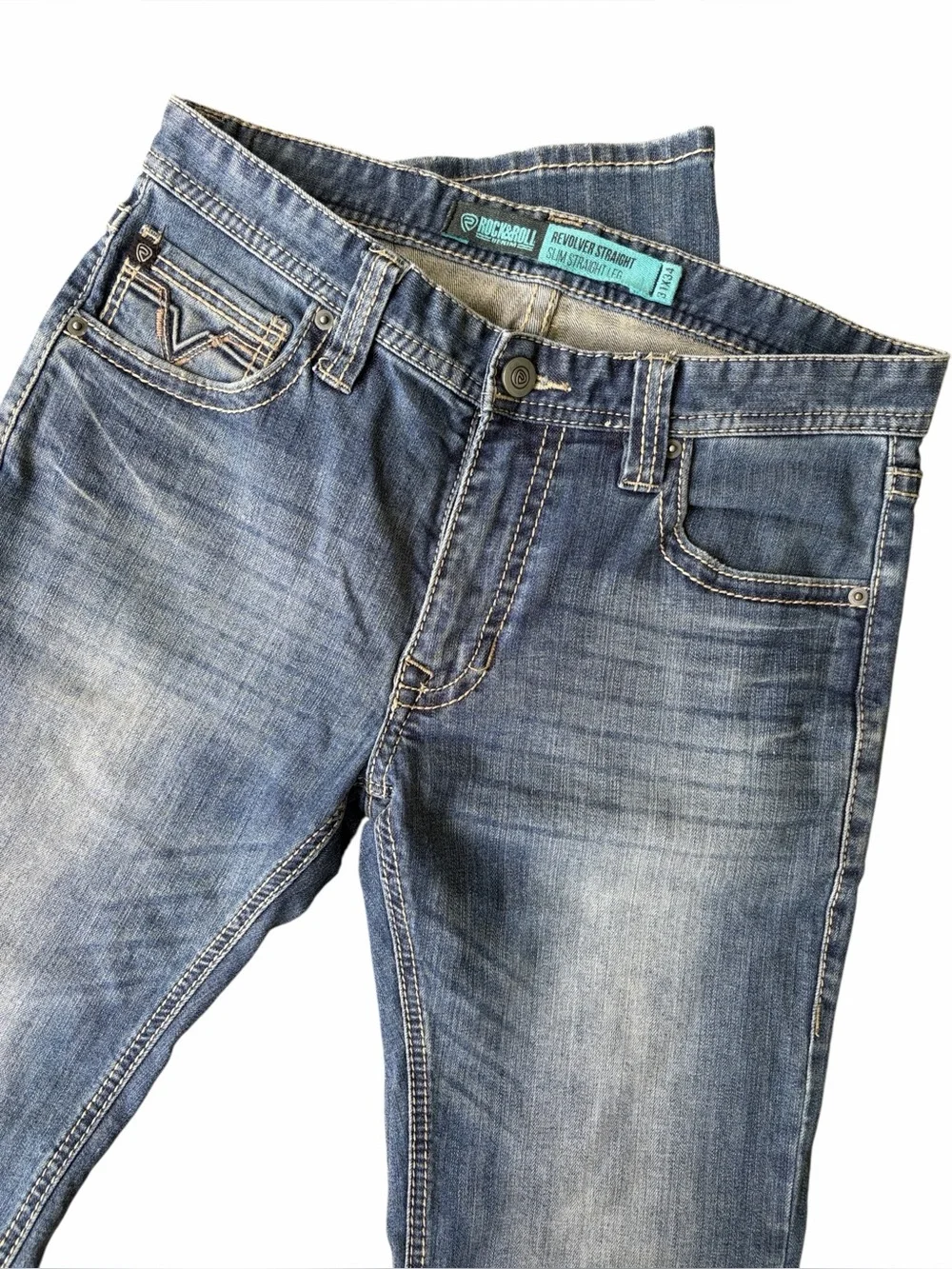 Rock&Roll Denim Revolver Straight Slim Straight Leg Jeans